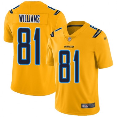 Los Angeles Chargers NFL Football Mike Williams Gold Jersey Men Limited #81 Inverted Legend